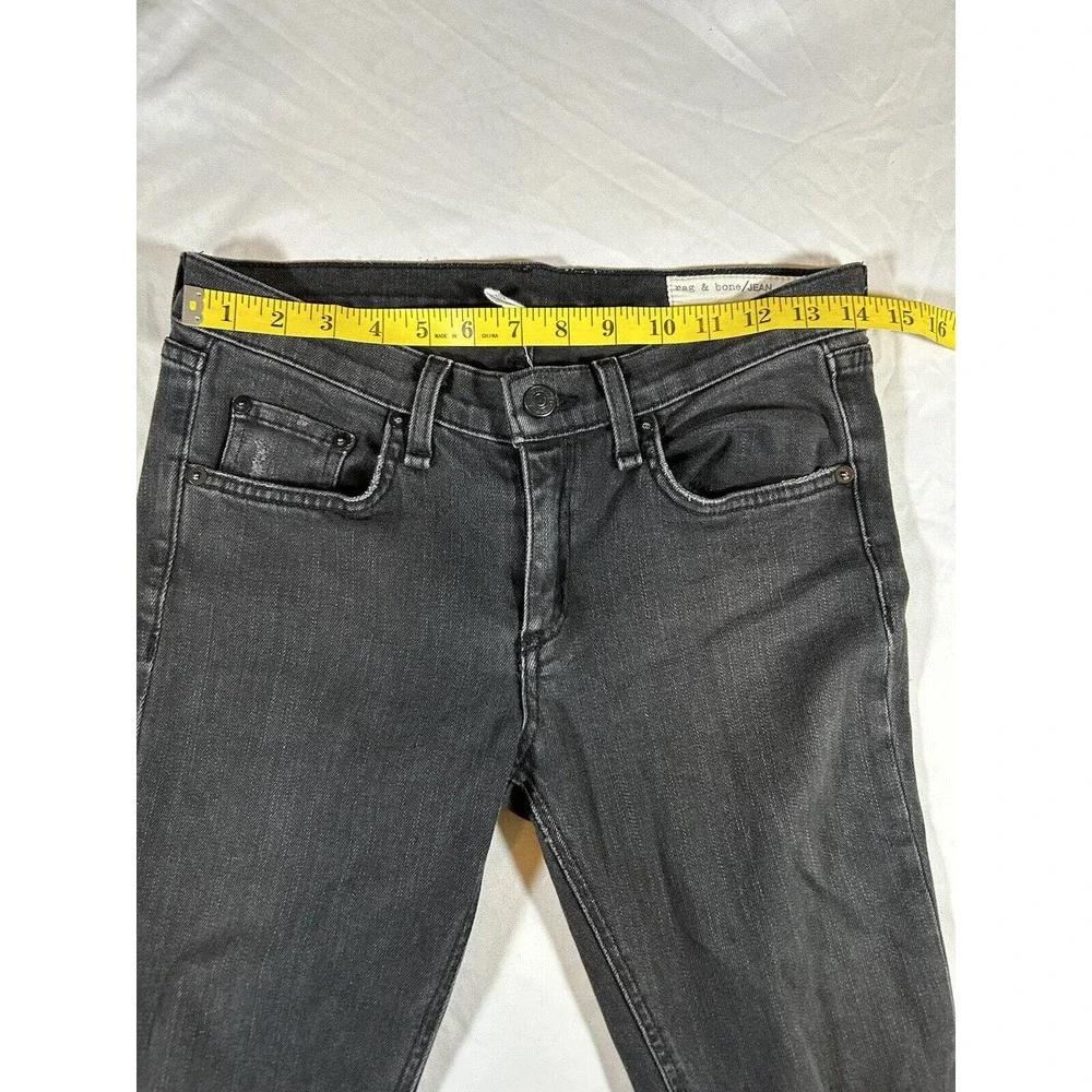 Rag & Bone Women’s Black The Skinny Soft Rock With Holes Distressed Jeans 27